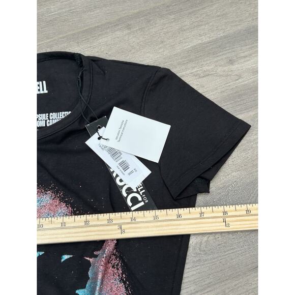 NWT Fiorucci Womens T-Shirt Naomi Campbell "Fiorucci's Angels" Black Size Medium - Picture 6 of 9